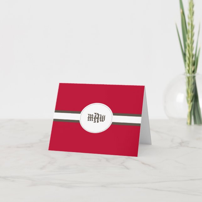 Tarjeta Festiva Notecard rojo (doblado) (Anverso)