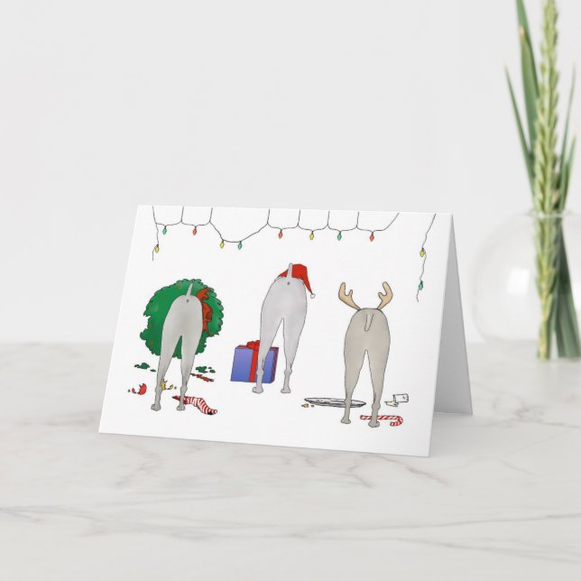 Tarjeta Festiva Nothin' Butt A Weimaraner Navidades (Anverso)