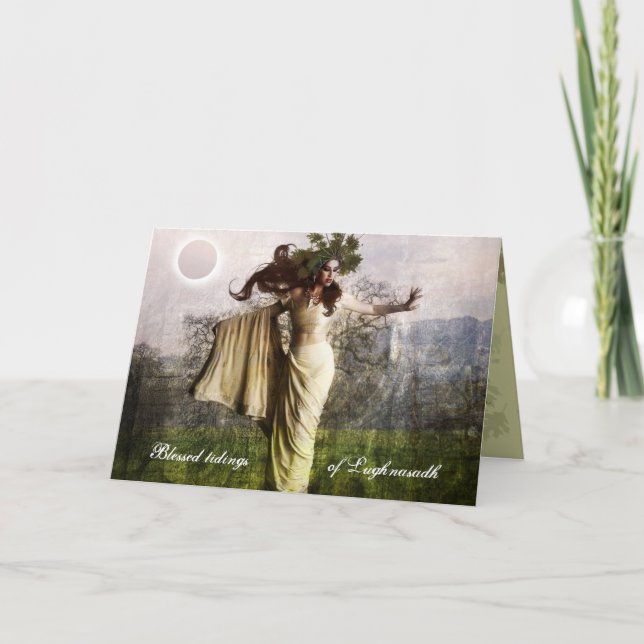 Tarjeta Festiva Noticias bendecidas de Lughnasadh (Anverso)