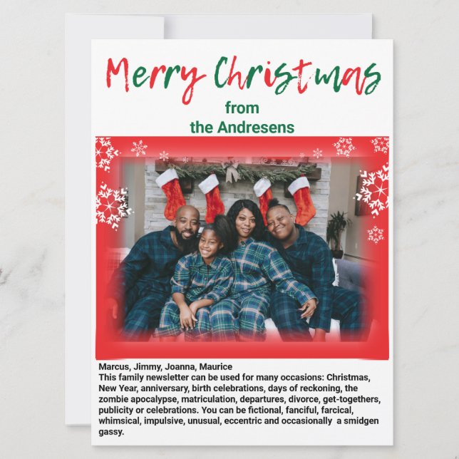 Tarjeta Festiva Noticias de actualización de familia 🎄 foto de Na (Anverso)
