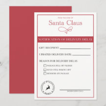 Notificación de retraso en la entrega de Santa en 