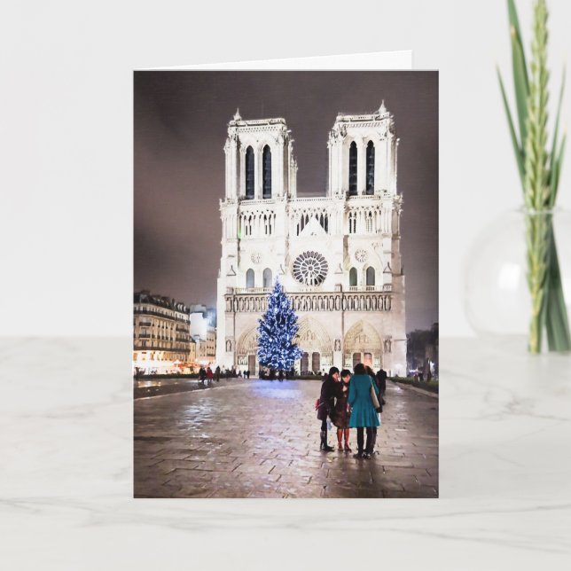 Tarjeta Festiva Notre Dame de Paris por noche (Anverso)