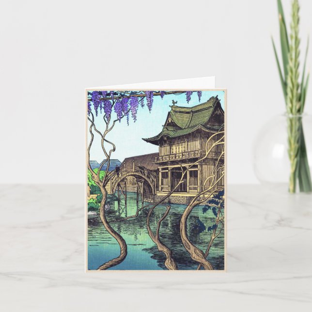 Tarjeta Festiva Nouet Noel Kameido shin hanga paisajes japoneses (Anverso)