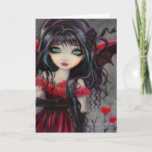Tarjeta Festiva Novia Vampiro Hada San Valentín Arte