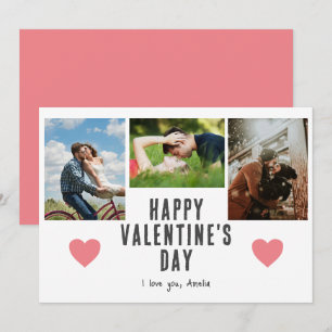 Tarjeta Festiva Novio Día de San Valentín Corazones Rosas 3 Fotos