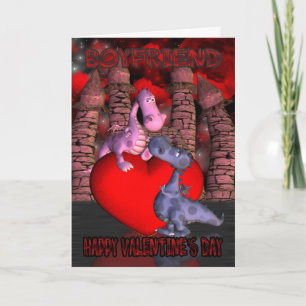 Tarjeta Festiva novio, dos dragones lindos, uno en un lo del