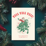 Tarjeta Festiva Novio Santa Claus se burla del rodeo occidental de<br><div class="desc">Tarjeta de vacaciones para Navidades de caballos de Rodeo Occidental con plantilla de foto personalizado en la parte trasera.</div>