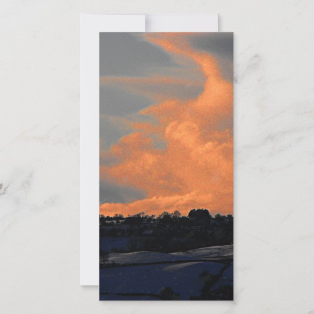 Tarjeta Festiva Nube de nieve sobre el teléfono de Newtown (Anverso)