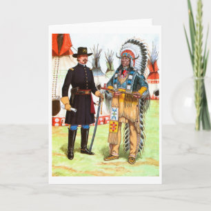 Tarjeta Festiva Nube Roja, jefe del Sioux de Oglala