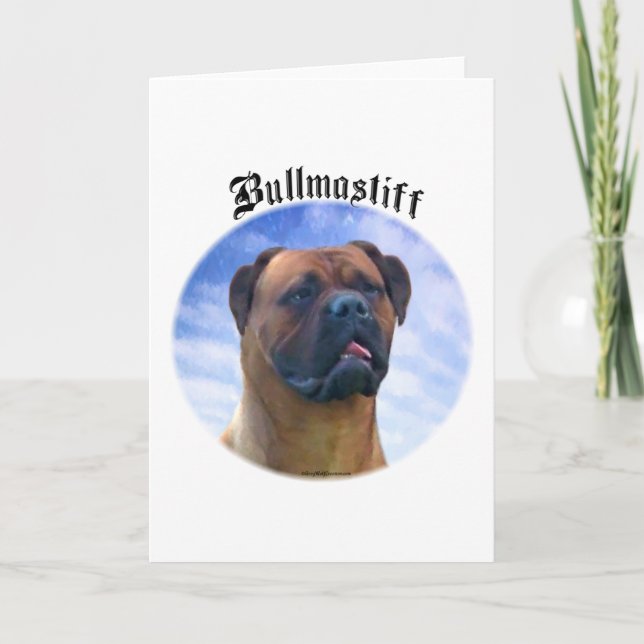 Tarjeta Festiva Nubes Bullmastiff (Anverso)