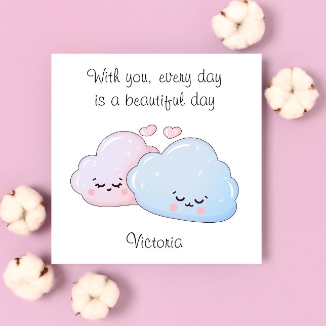 Tarjeta Festiva Nubes Cute Kawaii (Subido por el creador)