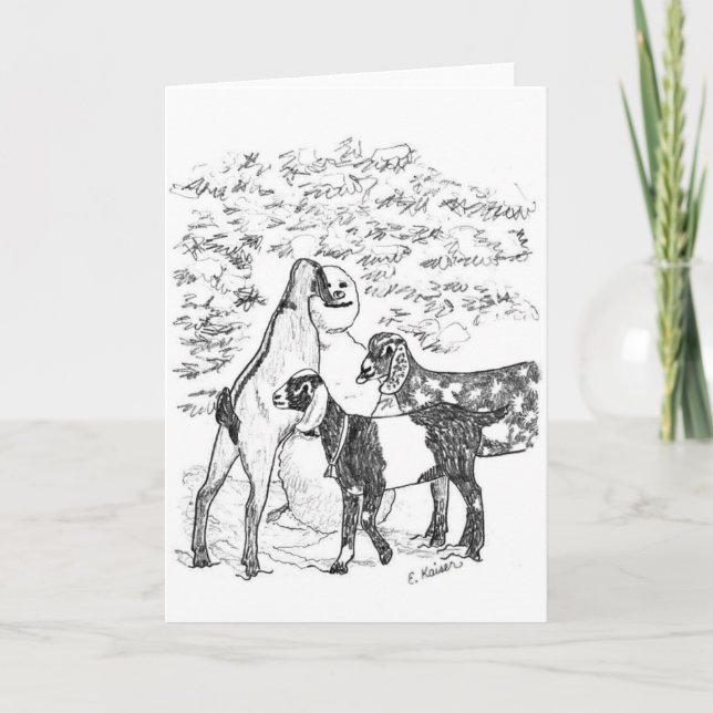 Tarjeta Festiva Nubians y muñeco de nieve (Anverso)