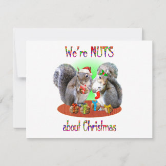 Tarjeta Festiva Nueces de Navidades ardilla