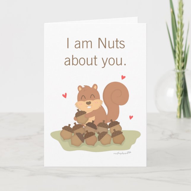 Tarjeta Festiva Nueces lindas de la ardilla sobre usted humor del (Anverso)
