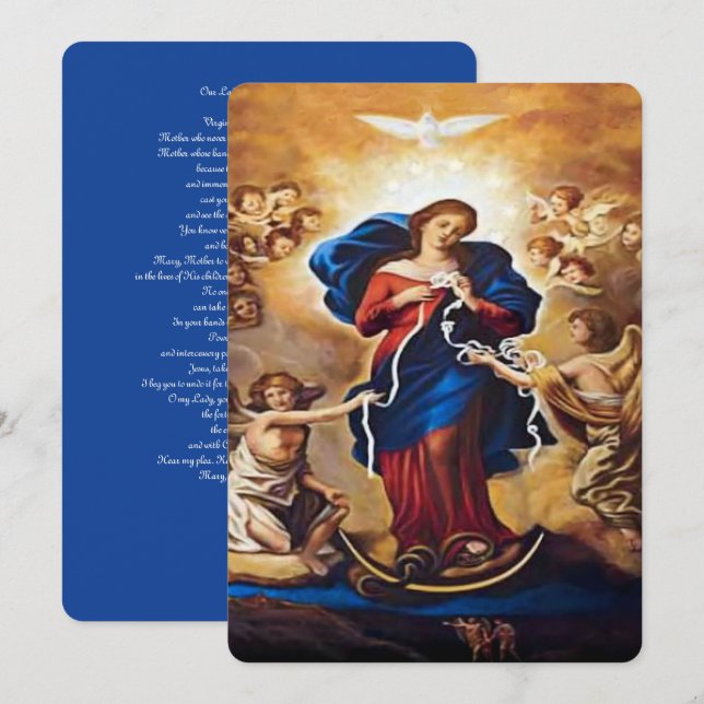 Tarjeta Festiva Nuestra dama de los nudos (Anverso / Reverso)