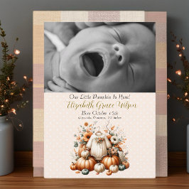 Tarjeta Festiva Nuestra pequeña foto de calabaza