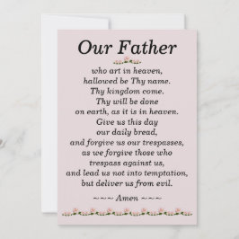 Tarjeta Festiva Nuestra plegaria padre Matthew 6:9-13 Card
