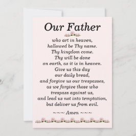 Tarjeta Festiva Nuestra plegaria padre Matthew 6:9-13 Card