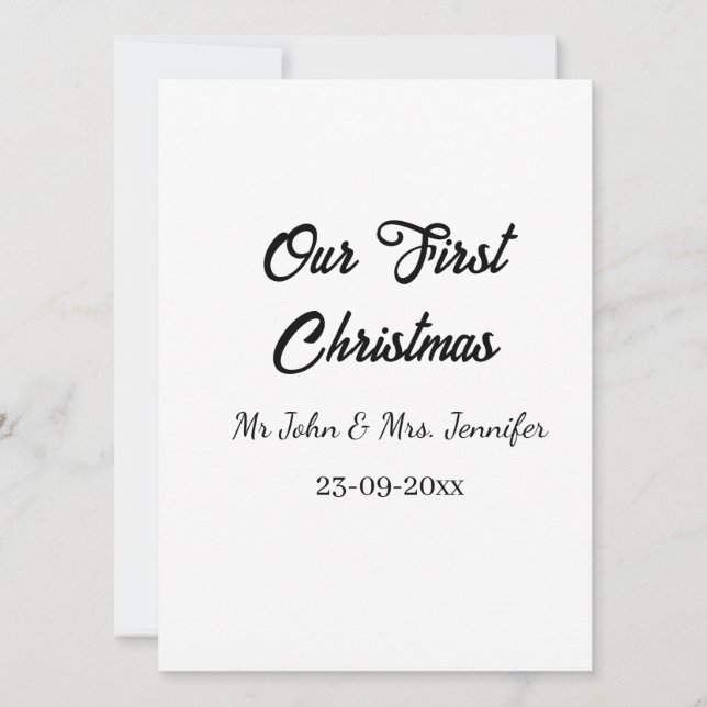 Tarjeta Festiva Nuestra primera cita navideña del Sr. y la Sra. (Anverso)
