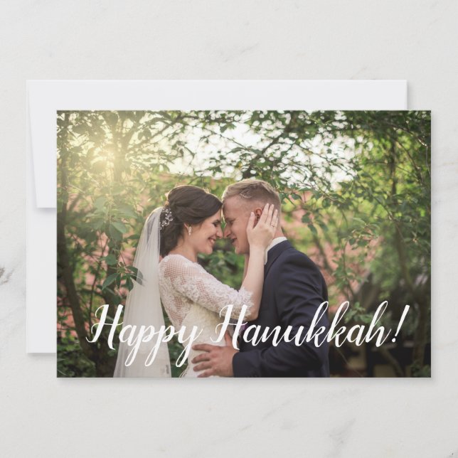 Tarjeta Festiva Nuestra primera foto de Hanukkah (Anverso)