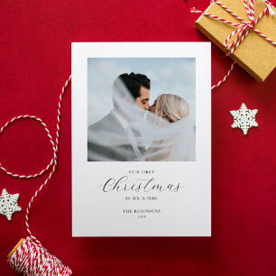 Tarjeta Festiva Nuestra primera Navidad, Sr. y Sra. Dos Fotografía