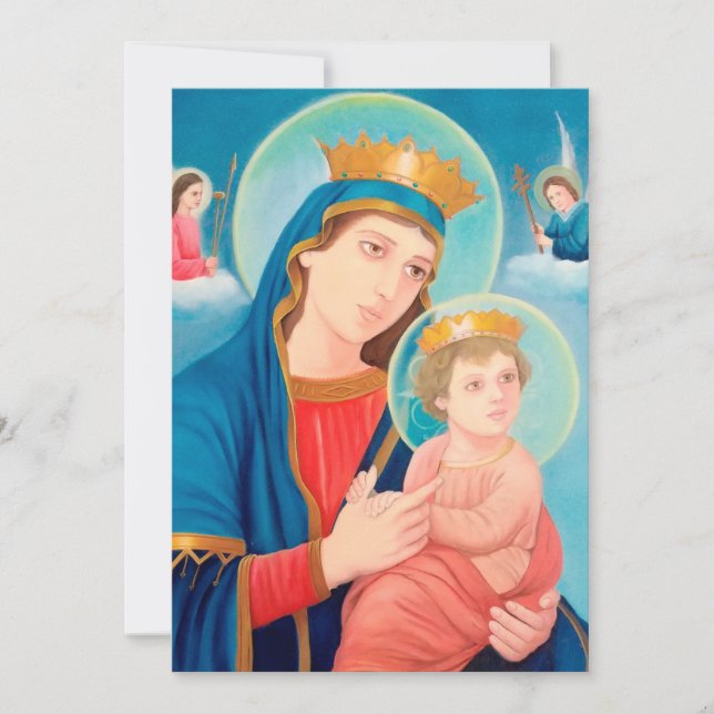 Tarjeta Festiva Nuestra Señora de la Perpetua Ayuda Católica (Anverso)