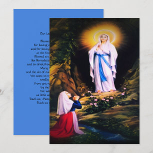 Tarjeta Festiva Nuestra Señora de Lourdes con oración