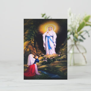 Tarjeta Festiva Nuestra Señora de Lourdes con oración