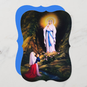 Tarjeta Festiva Nuestra Señora de Lourdes con oración