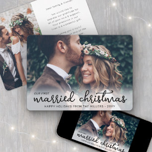 Tarjeta Festiva Nuestras Primeras Navidades de Casados Fotos de Bo
