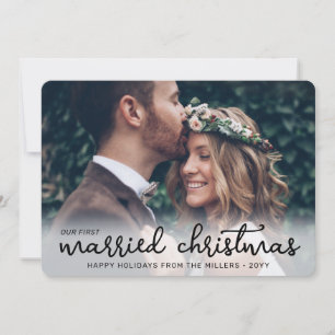 Tarjeta Festiva Nuestras Primeras Navidades de Casados Fotos de Bo