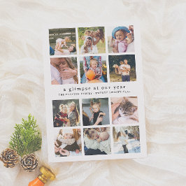 Tarjeta Festiva Nuestro año Minimalistas 12 Navidades de Collage d