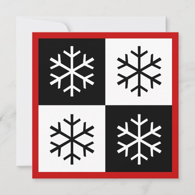 Tarjeta Festiva Nuestro arte pop Snowflakes (Anverso)