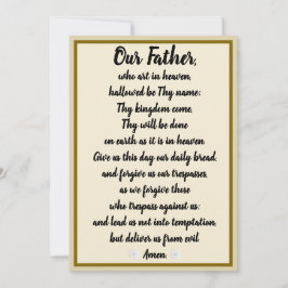 Tarjeta Festiva Nuestro Padre Orando Matthew 6:9-13