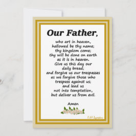Tarjeta Festiva Nuestro Padre Orando Matthew 6:9-13