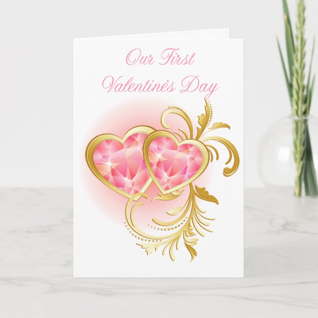 Tarjeta Festiva Nuestro primer El día de San Valentín (Anverso)