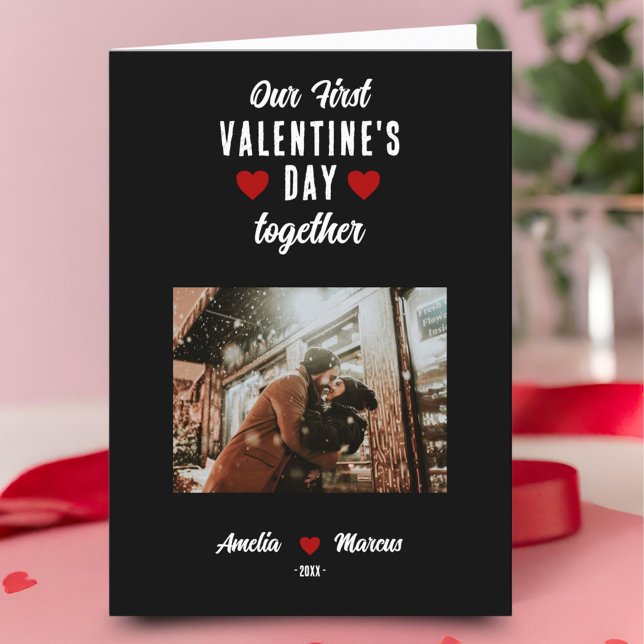 Tarjeta Festiva Nuestro primer El día de San Valentín juntos foto  (Subido por el creador)