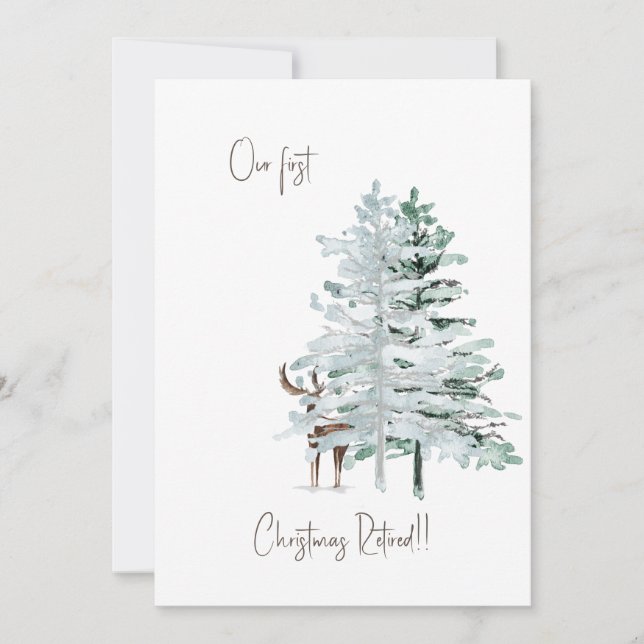 Tarjeta Festiva Nuestro primer venado de Woodland retirado de Navi (Anverso)