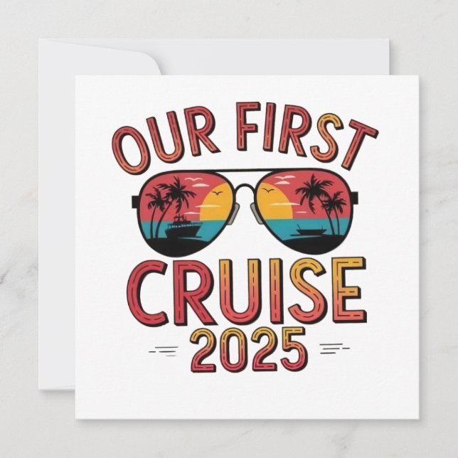 Tarjeta Festiva Nuestro primer viaje en crucero 2025 coincidiendo (Anverso)
