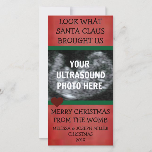 Tarjeta Festiva Nuestros Navidades entregan foto de ultrasonido (Anverso)