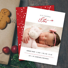 Tarjeta Festiva Nuestros Navidades Estrella Elegante Foto De Bebé 