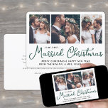 Tarjeta Festiva Nuestros primeros Navidades casados 3 fotos de Bod<br><div class="desc">Enviar alegres deseos de vacaciones como nuevo Sr. ¡Y la Sra.! Celebra el matrimonio como recién casados y comparte tres de tus fotos favoritas de bodas con un elegante collage de fotos de personalizados "Nuestros primeros Navidades casados". Todo el texto de esta plantilla es sencillo de personalizar para incluir cualquier...</div>
