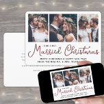 Tarjeta Festiva Nuestros primeros Navidades casados 3 fotos de Bod<br><div class="desc">Enviar alegres deseos de vacaciones como nuevo Sr. ¡Y la Sra.! Celebra el matrimonio como recién casados y comparte tres de tus fotos favoritas de bodas con un elegante collage de fotos de personalizados "Nuestros primeros Navidades casados". Todo el texto de esta plantilla es sencillo de personalizar para incluir cualquier...</div>