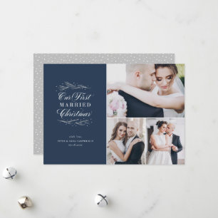 Tarjeta Festiva Nuestros primeros Navidades casados festividades m