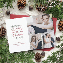 Tarjeta Festiva Nuestros primeros Navidades casados festividades m