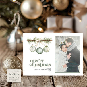 Tarjeta Festiva Nuestros primeros Navidades casados Ornamento de P