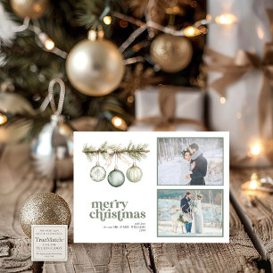 Tarjeta Festiva Nuestros primeros Navidades casados Ornamento de P