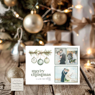 Tarjeta Festiva Nuestros primeros Navidades casados Ornamento de P