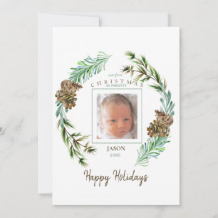 Tarjeta Festiva Nuestros primeros Navidades como padres foto