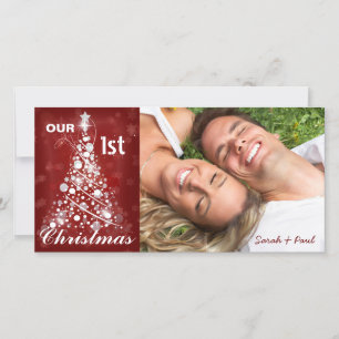 Tarjeta Festiva Nuestros primeros Navidades fotografian árbol navi